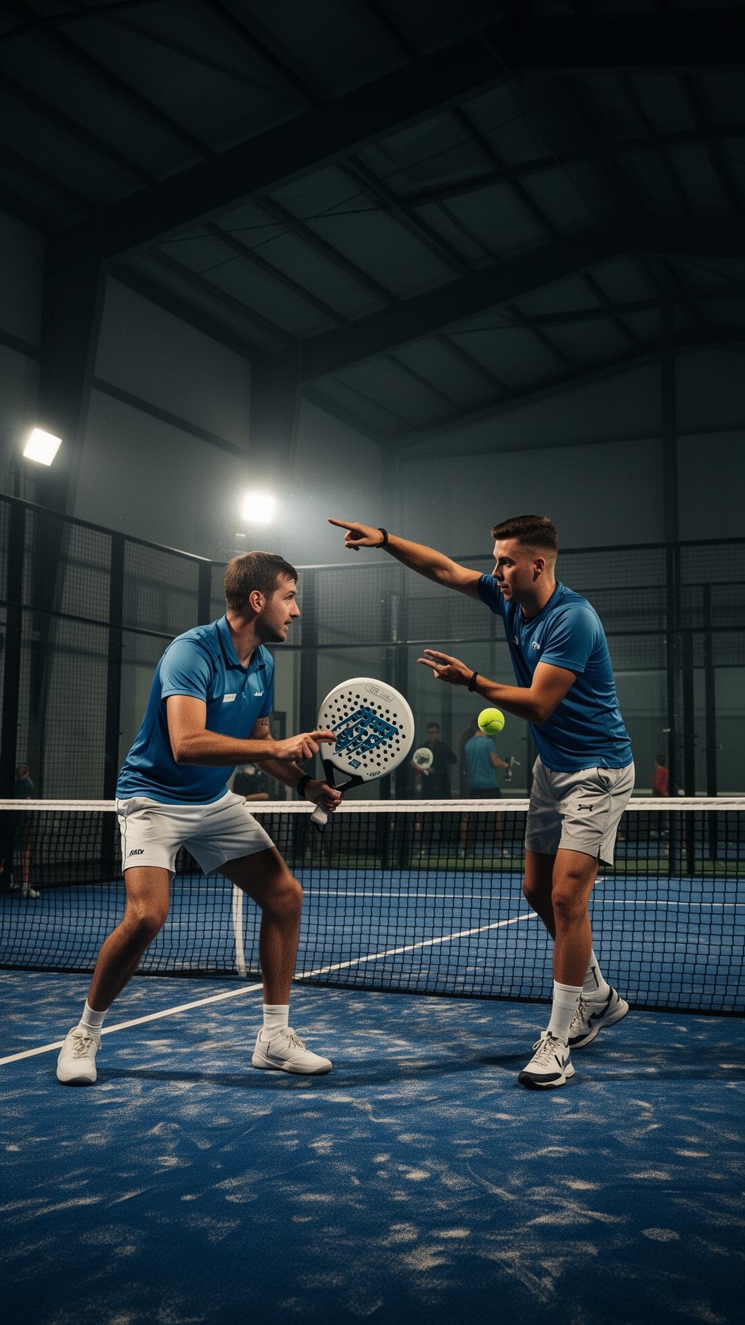 Padel Coaching und Training auf einem Indoor Court mit professionellem Coach im Padel Club Halle
